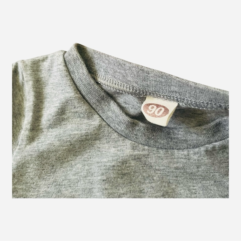 Boys casual sz 90 T-Shirt with Attitude Print gray color short sleeve round neck - Picture 3 of 8